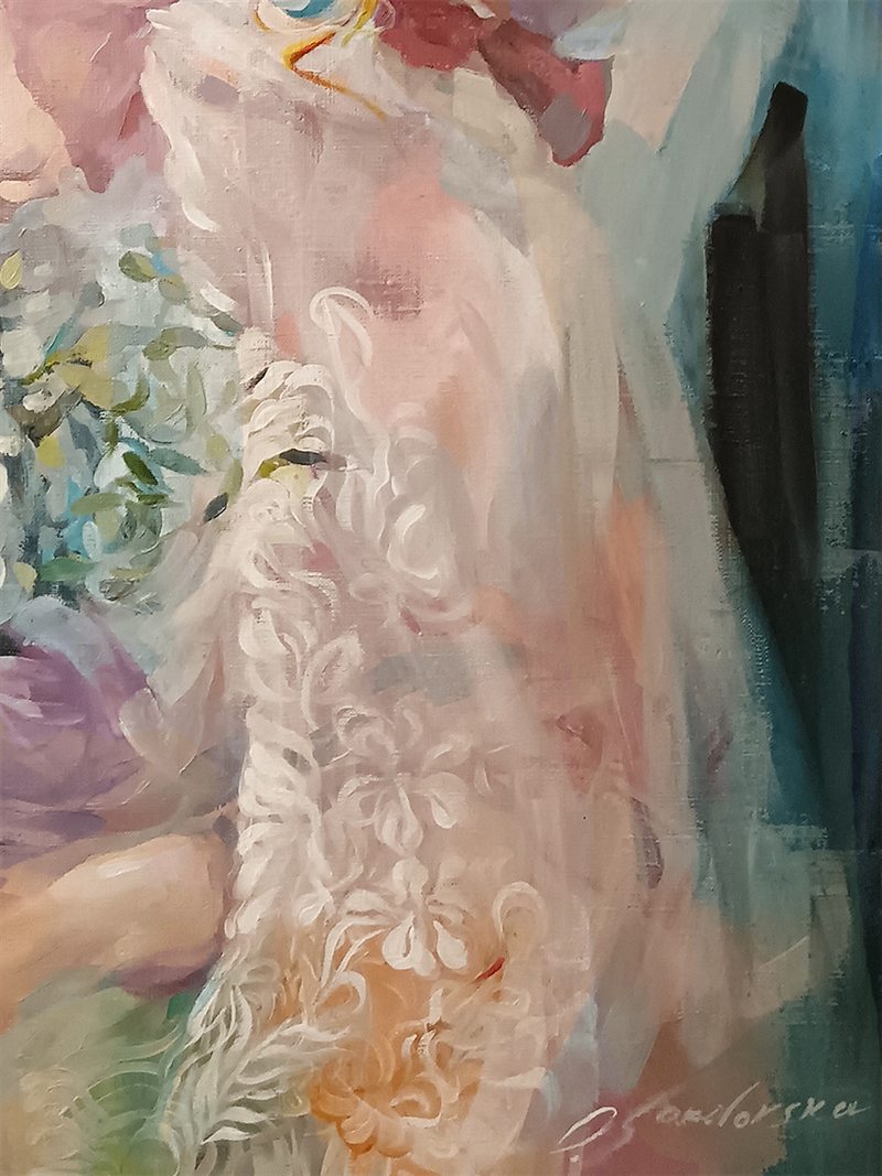 Čipka, ulje na platnu, 80 × 60 cm