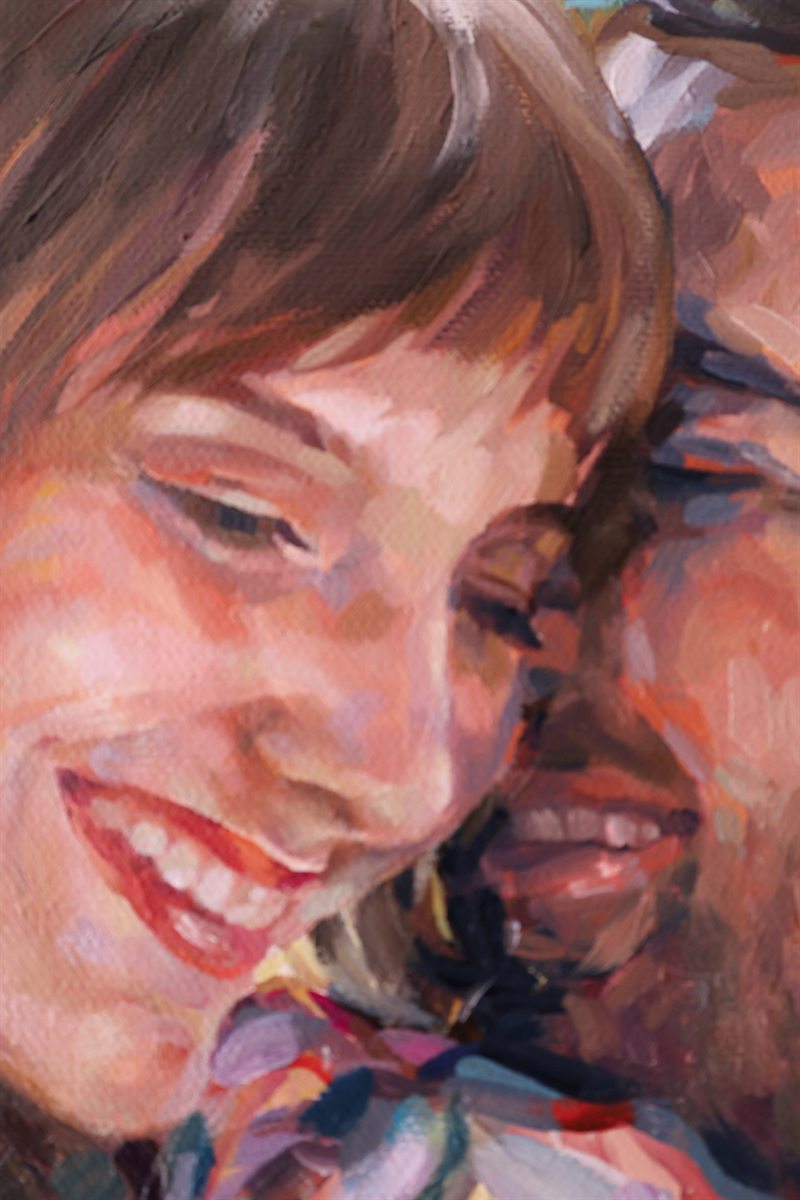 Mladenci, detalj lica
