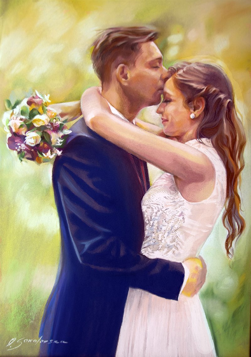 Kad su najljepši, pastel na papiru, 60 × 80 cm